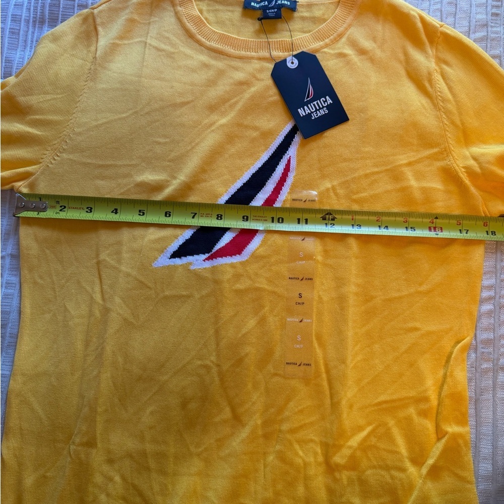 Nautica Women's Yellow Sweatshirt with Logo - Picture 5 of 6